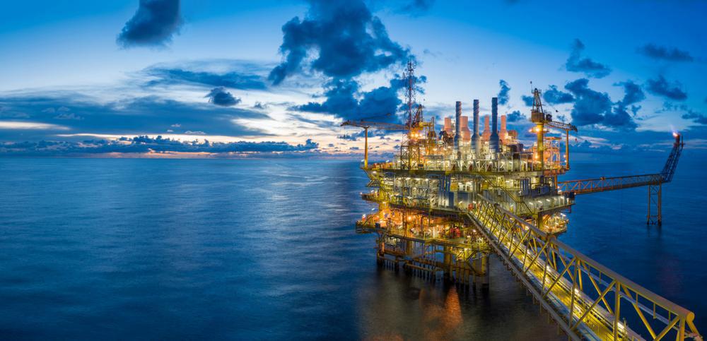 Offshore Oil Platform at Dusk