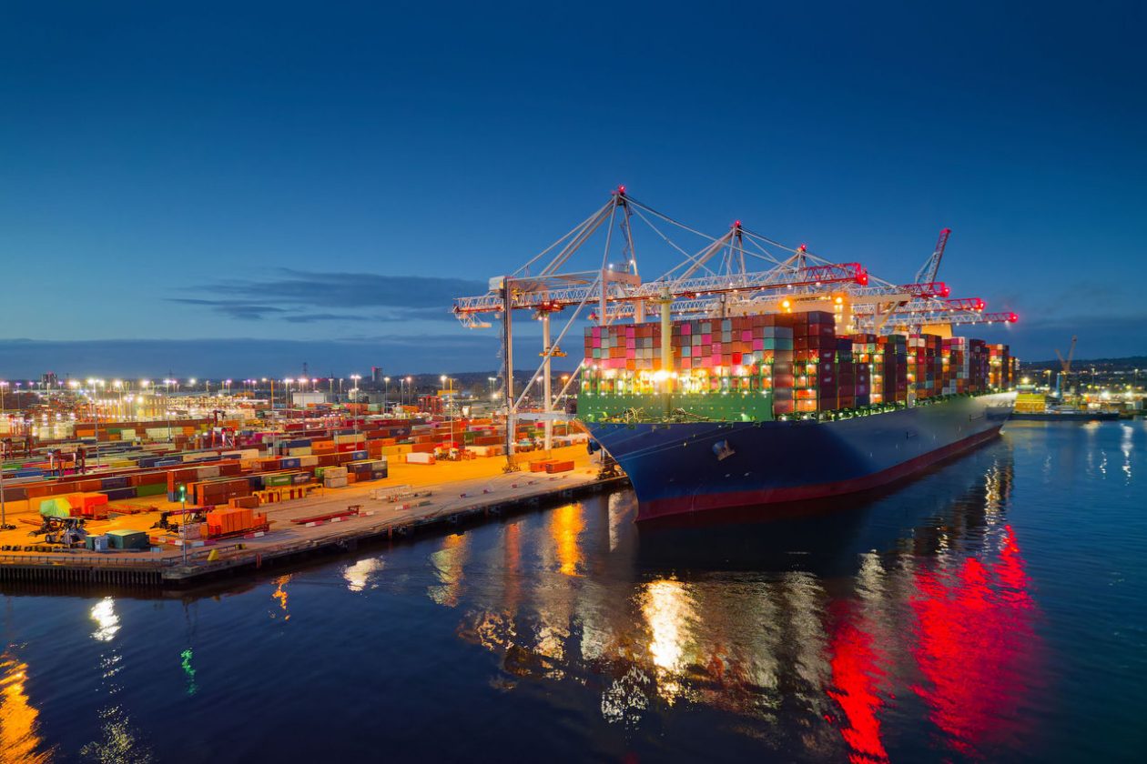 Container Ship at Night
